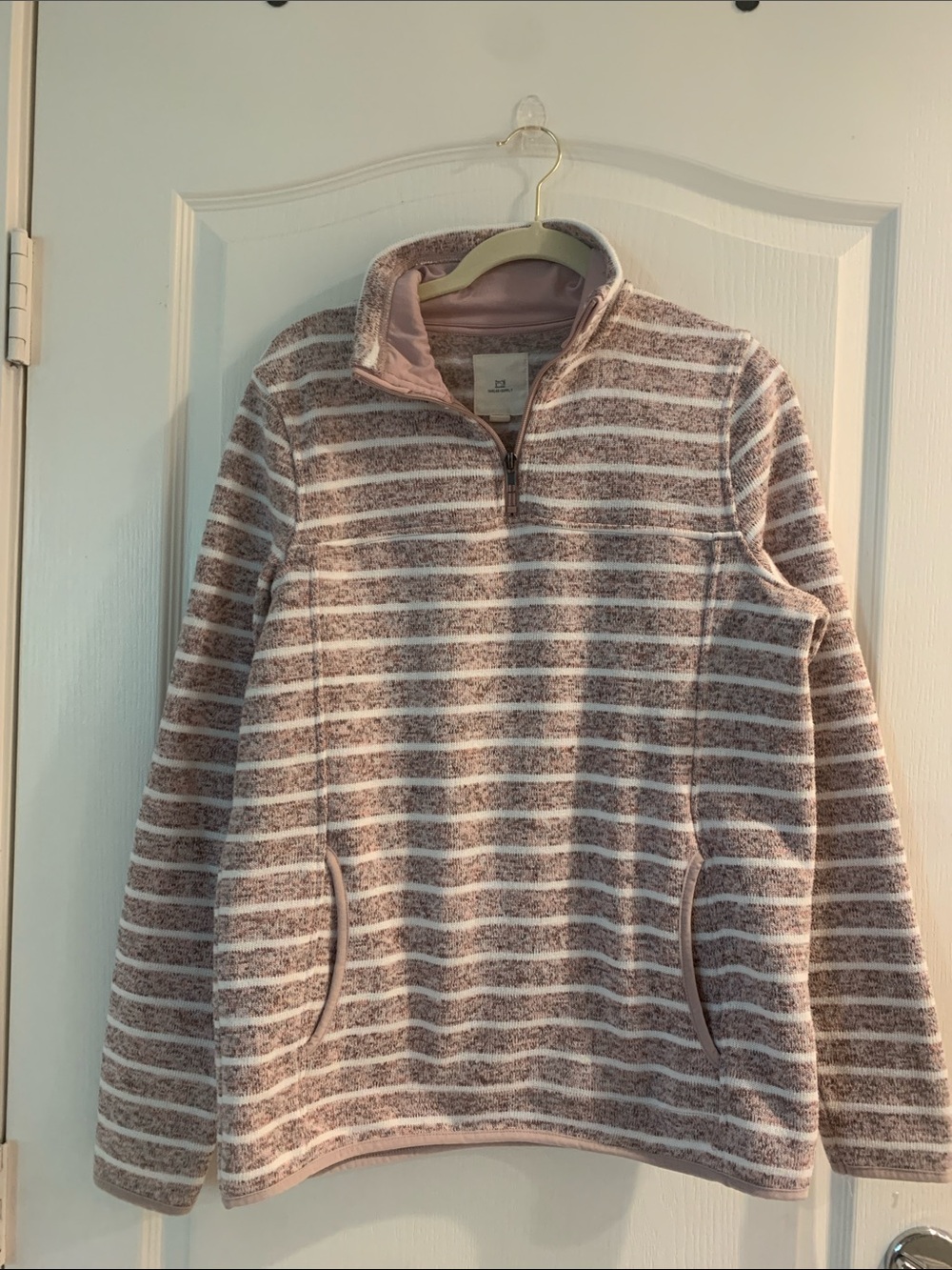 Thread+Supply Rose and Beige Quarter-Zip Women's Sweater Size M